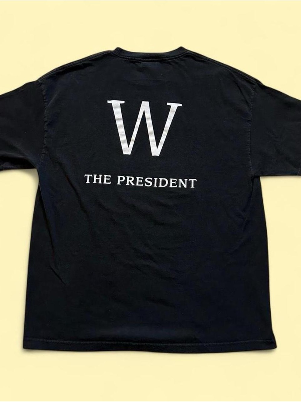 Vintage George W. Bush President Black Graphic Tee - Men's Shirt XL